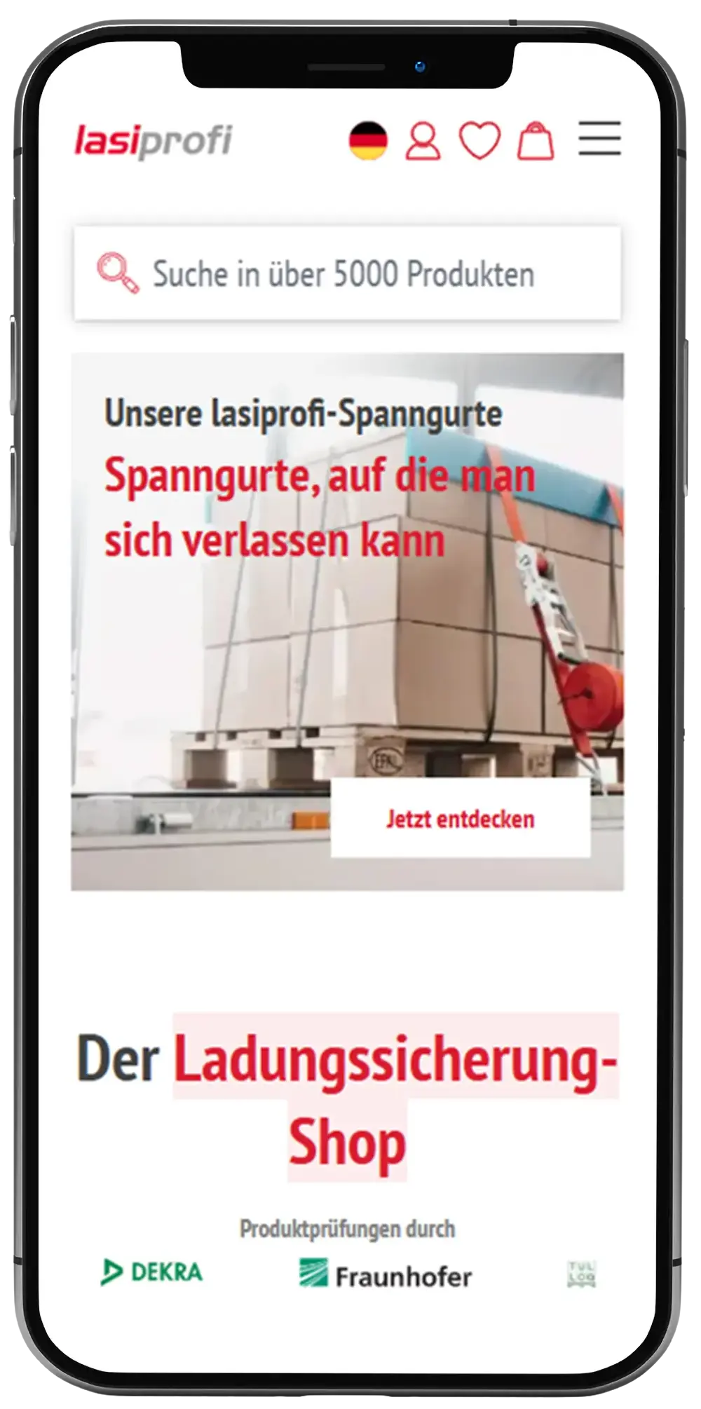 Ladungssicherung.eu auf dem Smartphone