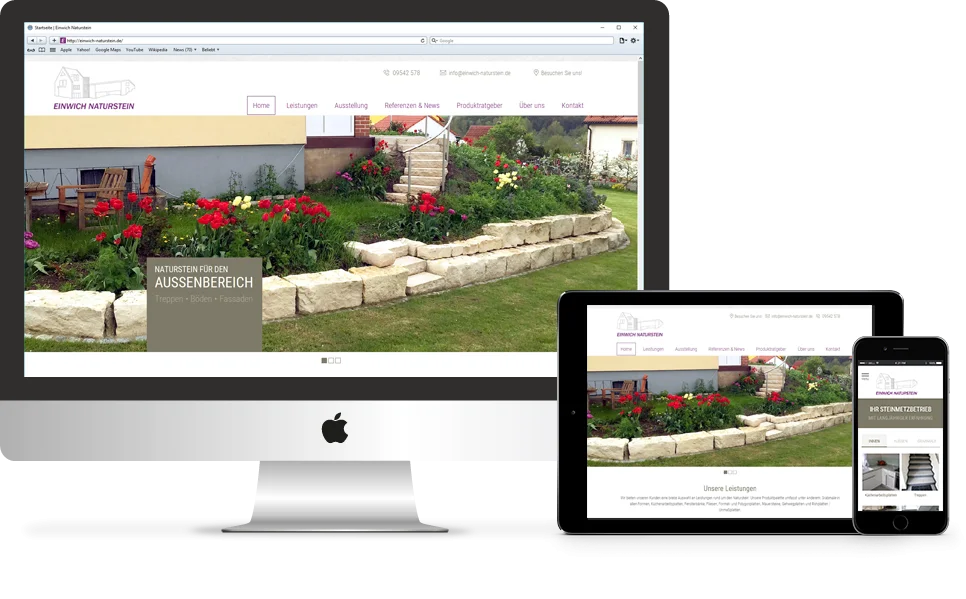 Responsive Webseite Einwich Naturstein