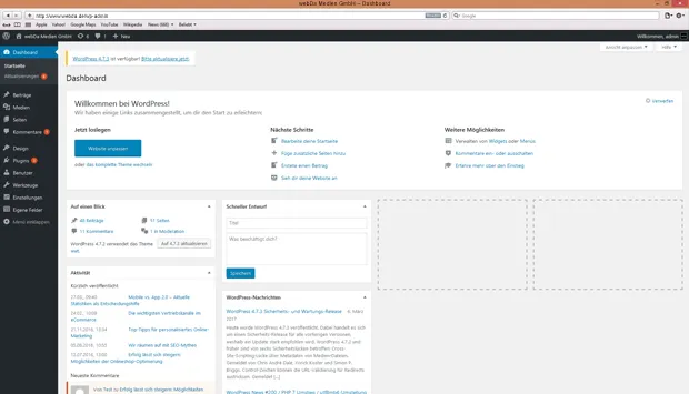 Wordpress Dashboard